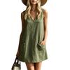 Women Casual Pocket Slip Dress Long Length Sleeveless Comfortable Loose Fit Summer Dress with Adjustable Straps and Side Pockets