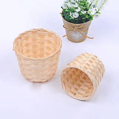 New Hand-woven Bamboo Storage Baskets Mini Weaving Storage Baskets Fabric Flower Basket Fruit Rattan Cosmetics Tea Picnic Organi