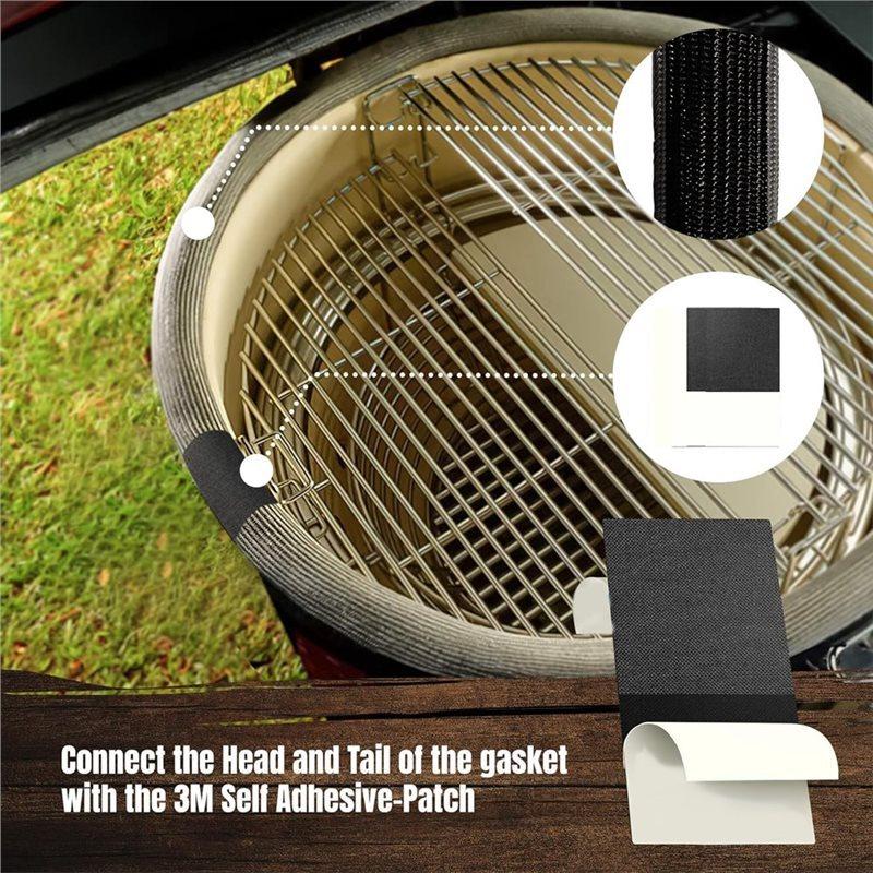 Für Big Green Egg Passend für Kamado Joe Classic-Dichtungs-Kit aus Drahtgeflecht-Glasfaser 150 Zoll Dichtungs-Ersatzkit