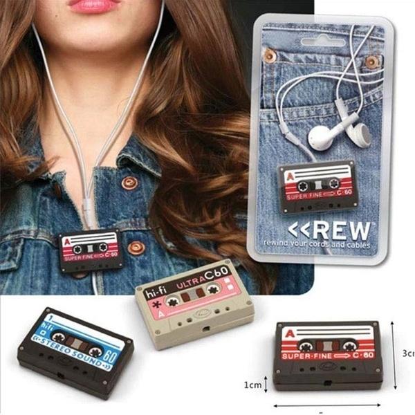Vintage Tape Design Cable Winder for Headphones Cable Tie Cord Organizer Holder Phone Accessories