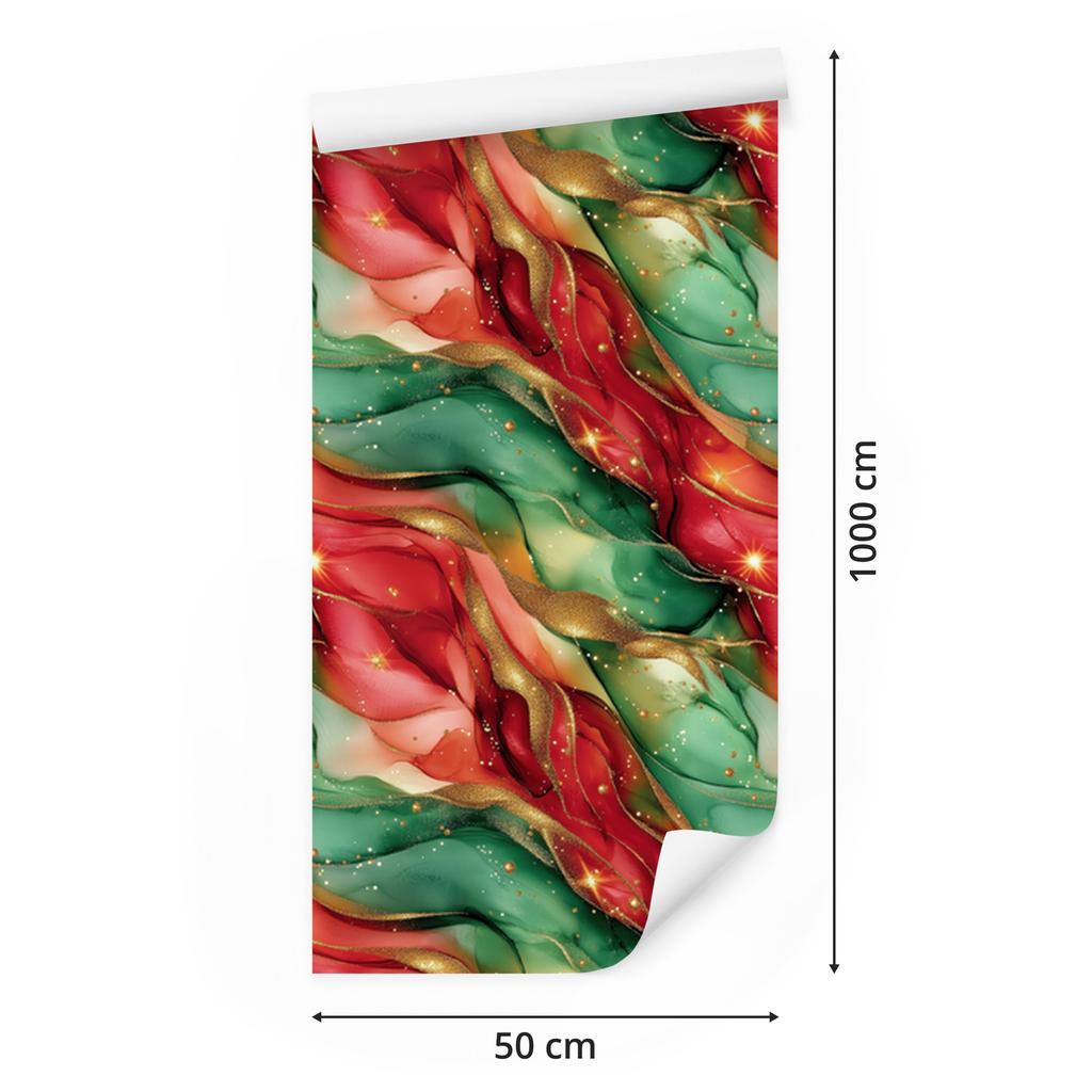 Ink Red and Green Wallpaper for Living Room and Bedroom 50x1000