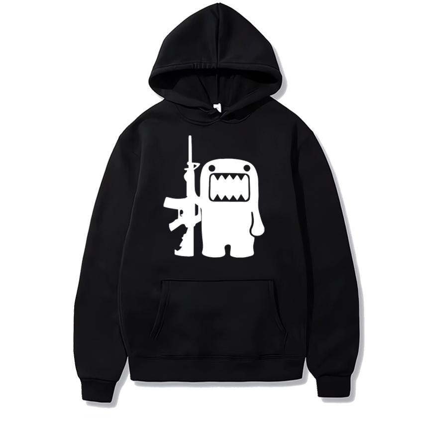 2025 New in Funny Domo Kun AK47 Printed Hoodies Men women harajuku vintage Sweatshirt Unisex Casual Fleece Long sleeve pullovers