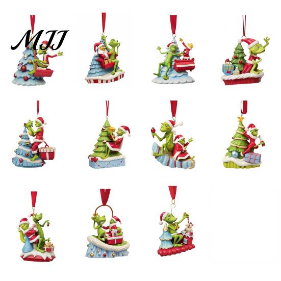 Colorful Elf Pendant for DIY Crafts Green Christmas Ornament, Flat Acrylic Tree Hanging Decorative Charms Holiday Gifts Car Mirror Backpack,