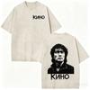 Legendary Russia Rock Band Viktor Tsoi Kino Vintage Washed Tshirts Men Women Clothing Fashion Oversized Cotton Casual T Shirt