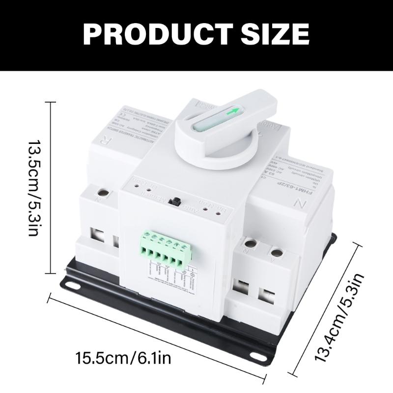 Manual Changeover Switches 2P 63A 220V Double Power ATS for Stable Circuit Management Circuit Protections Switches