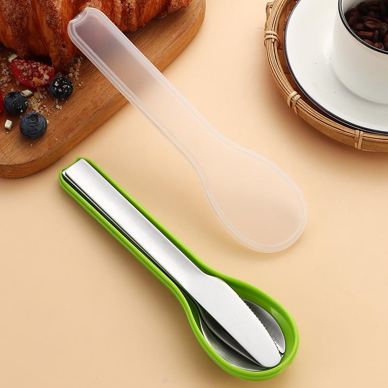 Stainless Steel Portable 3-Piece Travel Cutlery Set: Knife, Fork & Spoon