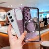 For Samsung Galaxy S23 Case Electroplating Glitter TPU Clear Phone Cover Magnetic Case