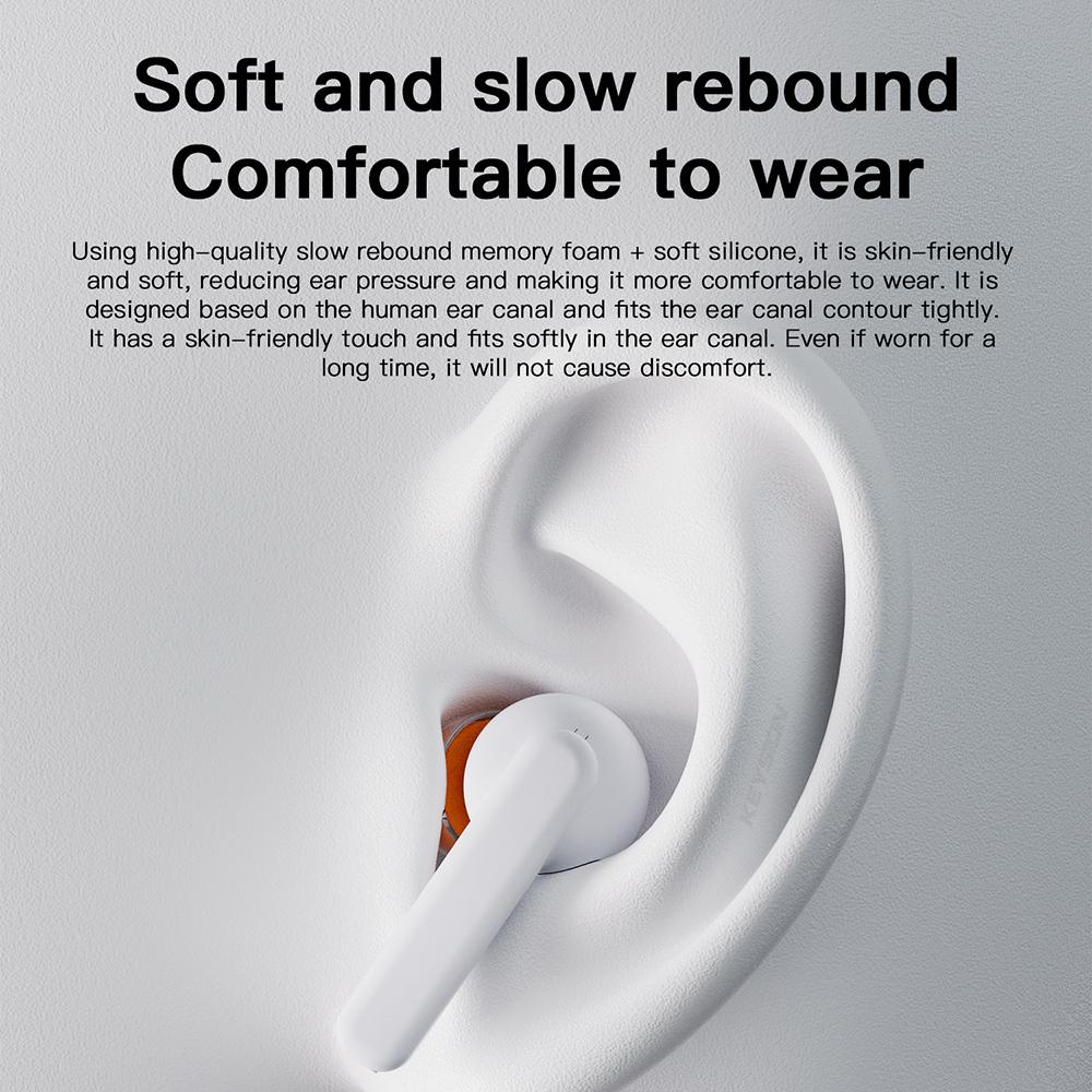 KEYSION Slow Rebound Memory Foam+Transparent Liquid Silicone Ear Tips SML Noise Isolating Soft Safe Eartips Earphone Accessories