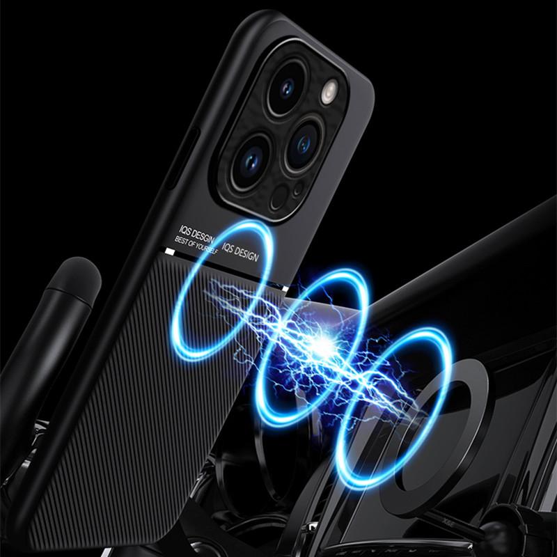 Funda a Prueba de Golpes Para iPhone 17 16 15 14 13 12 11 Pro Max 16Plus 15Plus 16e Xs Max XR XS Soporte Magnético para Coche Cuero Silicona