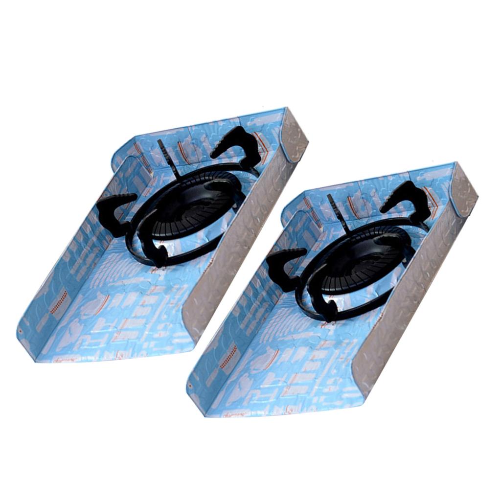 2pcs Kitchen Oil Deflector Aluminum Foil Heat Insulation Oil Proof Grease Splatter Deflector