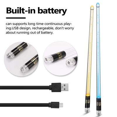 A Pair of Glow Drumsticks 15-Colors Light Drumstick Light Up Drumsticks Jazz Drumstick Drum