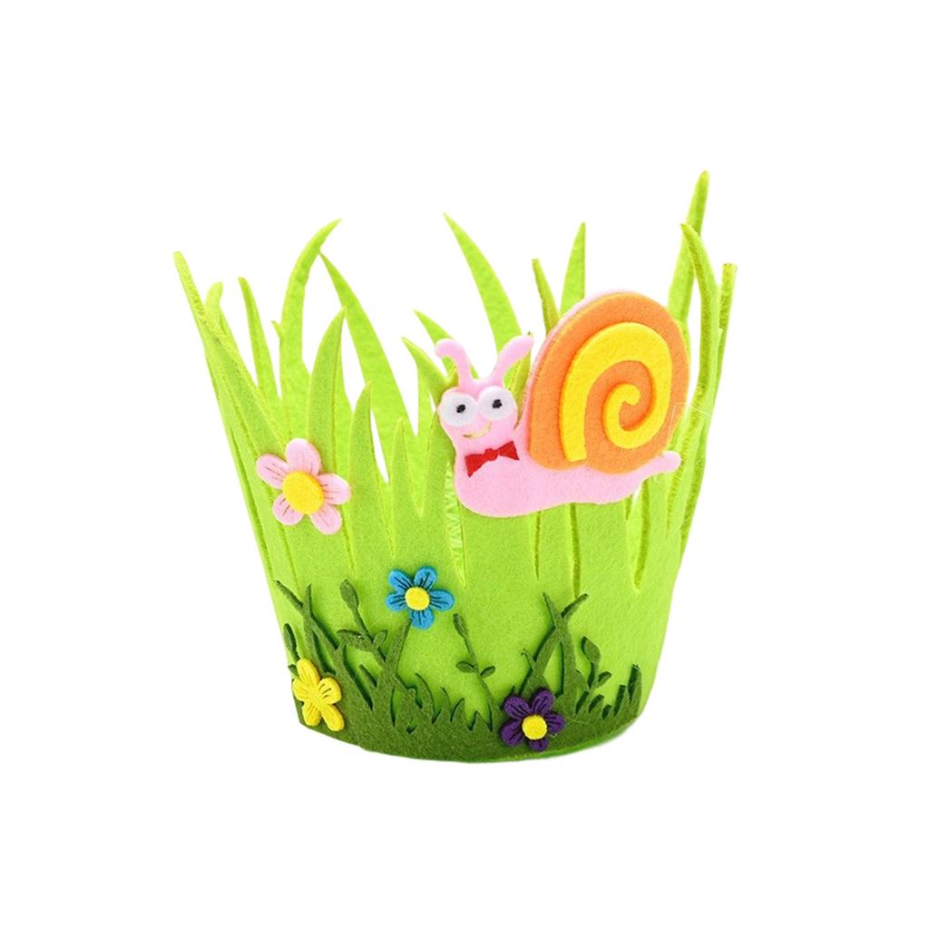 Easter Decorations Non-woven Fabric Round Egg Basket Easter Decorative Ornament