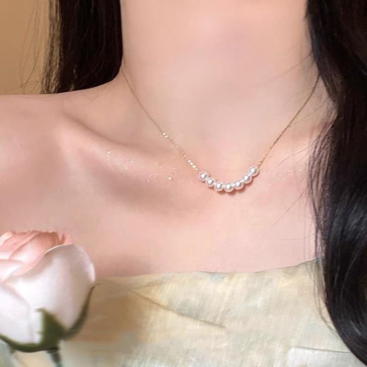 Shijia pearl necklace women's niche design sense fashion temperament collarbone chain neck chain sweater chain bead chain