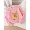 European sizes Kids' Crewneck Sweatshirt - Cute Bear Holding Warm Cup , Sportswear And Casual Wear, Soft And Comfortable, Clothing, Teenagers