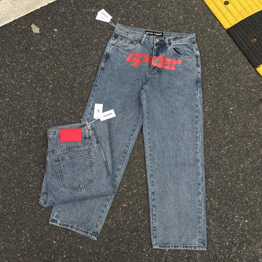 Jeans American Street Trendy Print Washing Water Vintage Distressed Casual Coed Hip Hop High Street