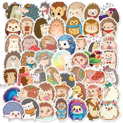 50 Cute Cartoon Different Styles of Small Hedgehog Stickers Hand Account Suitcase Water Cup DIY Decoration Stickers