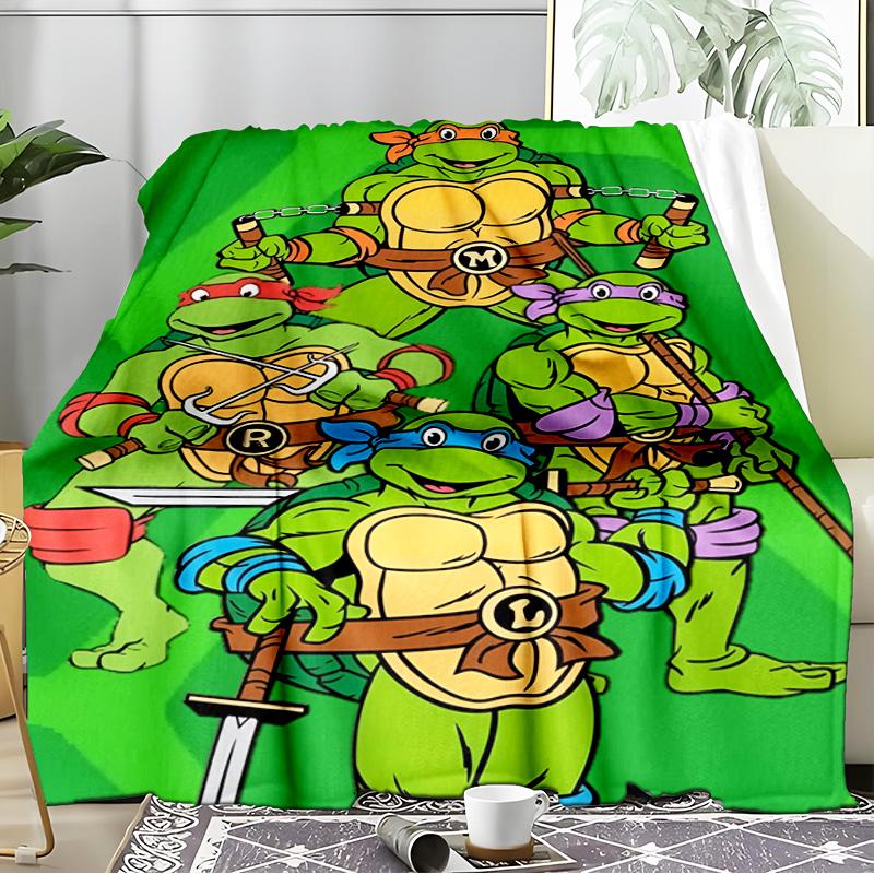 Ninja Turtles Adventure Blanket Flannel Throw for Sofa, Indoor, Camping, Living Room, Office, Chair, And Bed Soft Birthday Gift