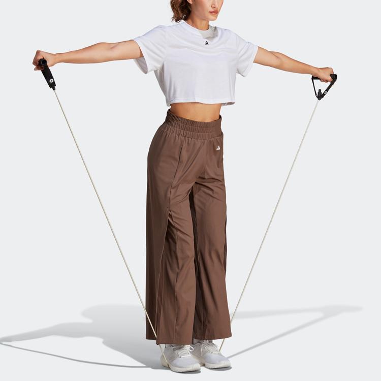 adidas Crop Tops Women's White Crew Neck Moderate IB8564