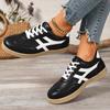 Women's Round-Toe Flat Casual Sports Board Shoes, Retro Training Gump-Style Versatile Footwear, Available In Large Sizes.