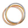 Triple Strand Omega Snake Cobra Wide Bangle Twist Bracelet Band Set Interlocking Flexible Stretch Bracelet for Yellow Gold Plated Stainless Fits Inch
