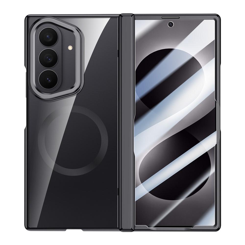 Clear case for Samsung Galaxy Z Fold 8 Ultra, with stand and glass for external screen, for MagSafe, black frame