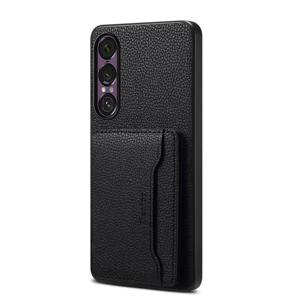 Sony Xperia 1 VII Magnetic 2-in-1 Lychee Pattern Leather Case with Card Slots.
