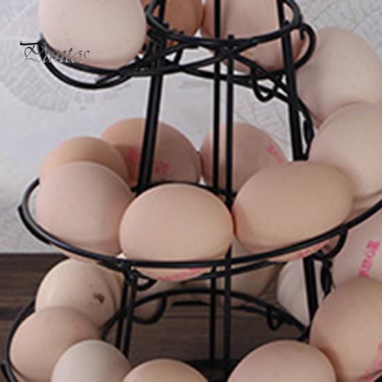 Egg Holder Spiral Storage Rack Rustproof Corrosion Resistant Hollow Bottom Design Egg Storage Shelf Dispenser