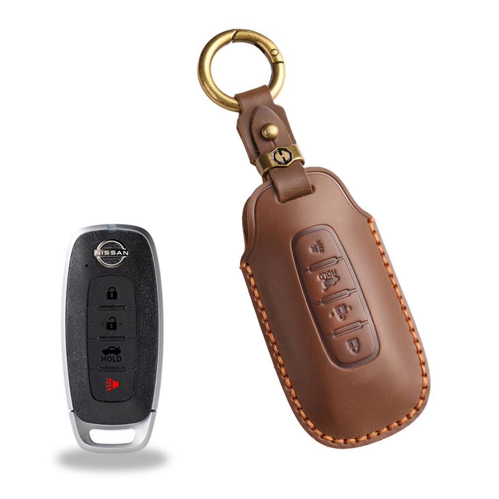 The Retro Key Cover Is Suitable For Nissan Xuanyi Teana Exploration Lu Xiaoke Qijun Jinke Genuine Leather Keychain.