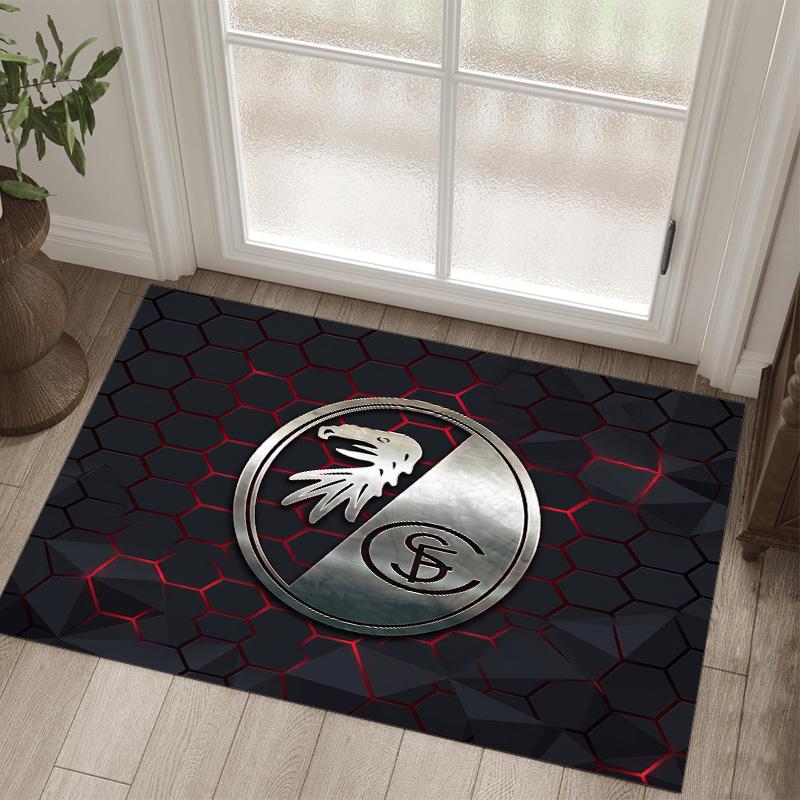 SC Freiburg FC Design Crystal Velvet Carpet Cozy Non?Slip Printed Rug For Bedroom Living Room Entrance
