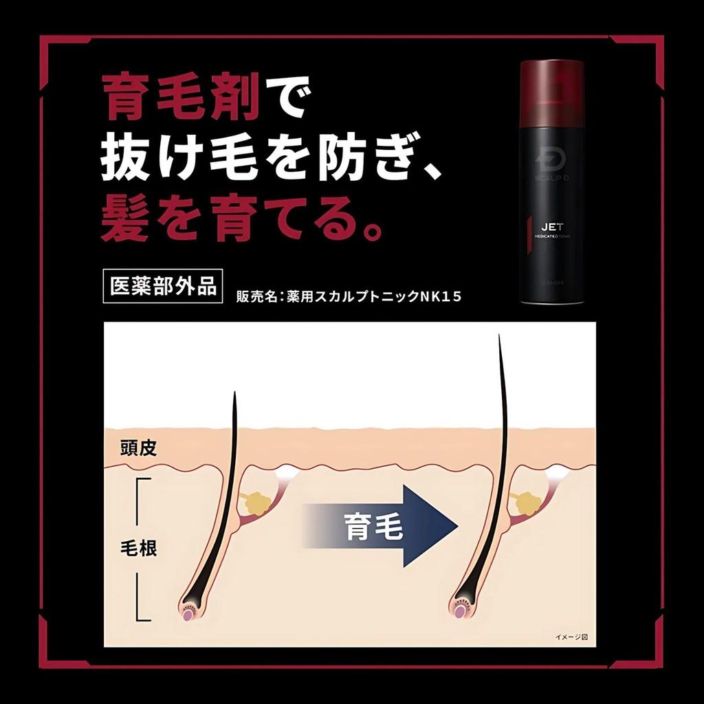 Scalp D Hair Growth Medicated Hair Growth Tonic for Prevents Hair Made in 180ml Tonic, Men, Loss, Japan, Quasi-drug,