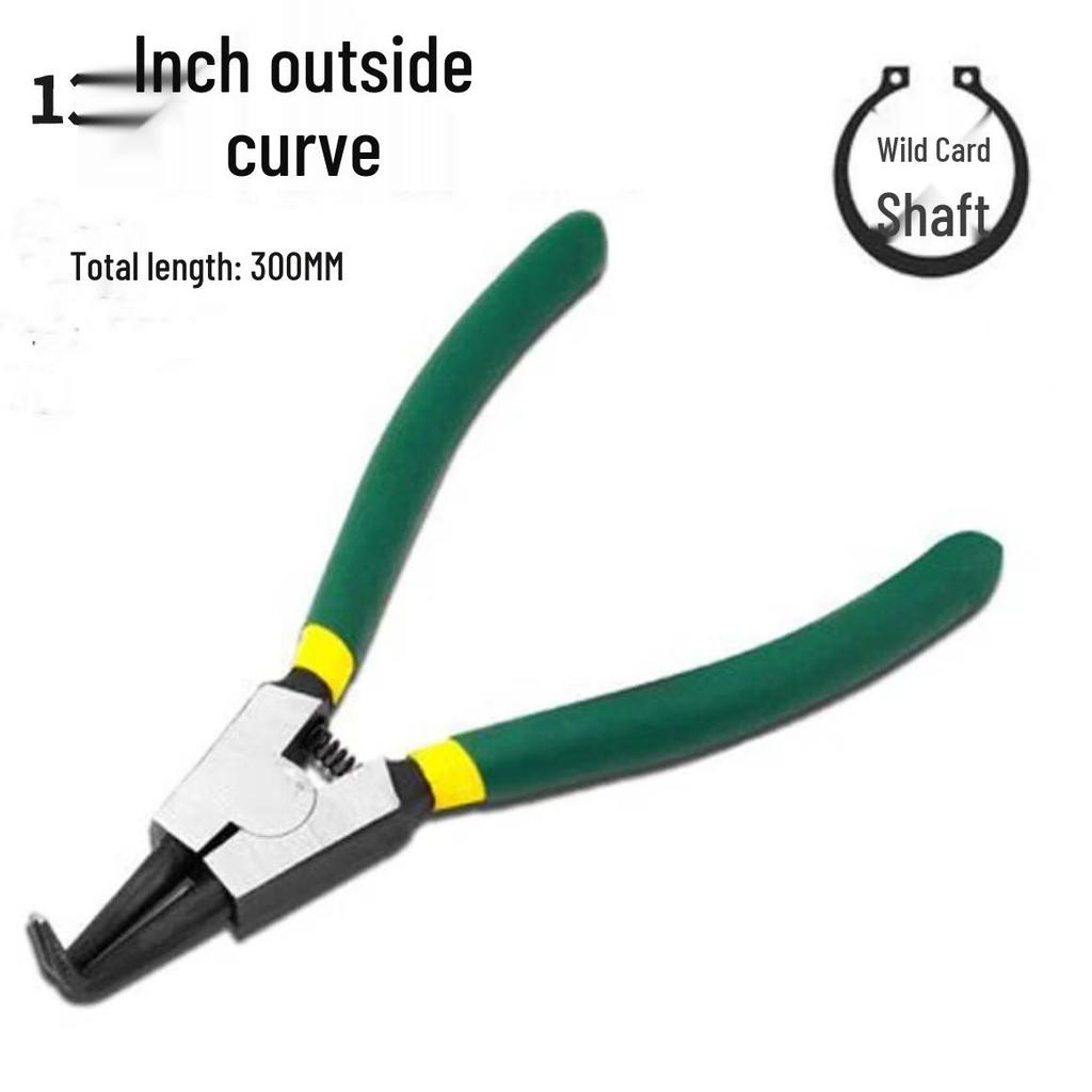 Dual-use Electrical Circlip Pliers Set: Inner and Outer, Multi-functional Retaining Ring, Pointed Tip, Outer Bend Pliers.