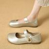 Women's Mary Jane Shoes Round Toe Flat Sole One-length Velcro Cover Toe Sandals Dress Retro All-match Spring Autumn Single Shoes