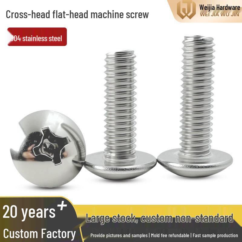 304 Stainless Steel Large Flat Head Phillips Screw Bolt M2.5 M3 M4 M6 M8