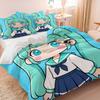 הדפסת תלת מימד קריקטורה יפנית קאוואי H-Hatsune M-Miku סט מצעים 2/3 חלקים כיסוי שמיכה ציפית לציפית לחדר של נערות מתנות