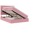 Storage Bed with Mattress Pink 140 X 200 Cm Velvet