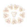 10PCS Pearl Flower Rhinestone Buttons Sparkling Crystal Hairpins Decoration Clothes Sewing Accessories