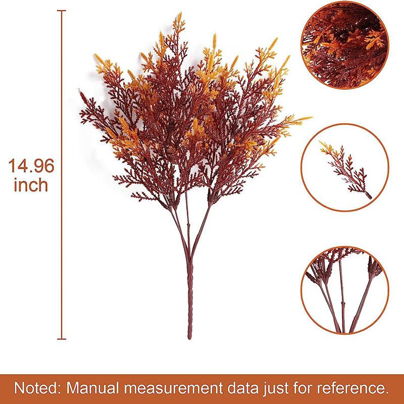 Artificial Plastic Pine Tree Green Red Leaves Balcony Garden Indoor Outdoor Party Potted Plant Home Decoration Floral Art Basket