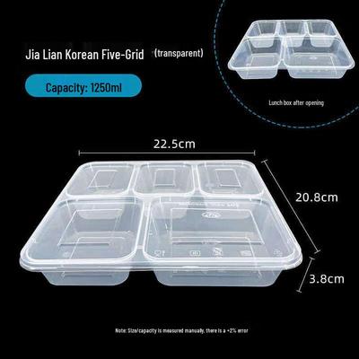 Disposable Multi-Compartment Food Containers with Lids