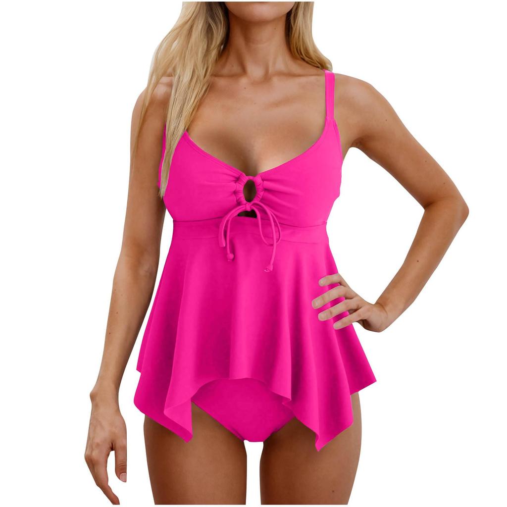 Women's Fashion Separates Bikini -Colour -Neck Dress Swan-Neck Gathered Briefs Swimsuit