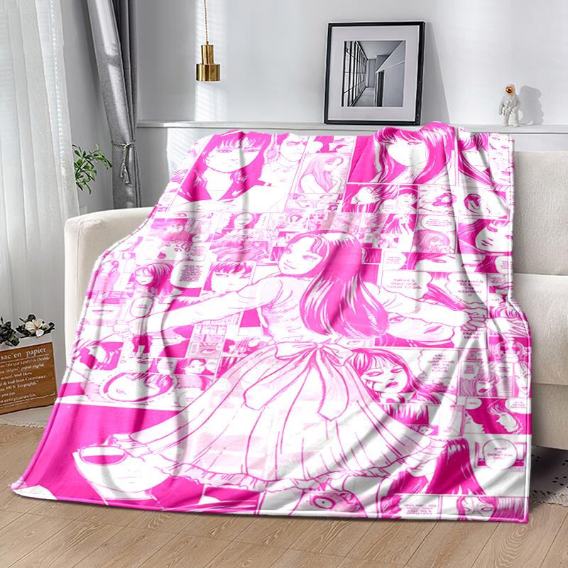 1pc Blanket Thriller Manga Junji Ito Tomie0 Print Design, Lightweight Blanket for Sofa, Bed- Soft &Warm, Gift for All Seasons like Christmas, Hallowee