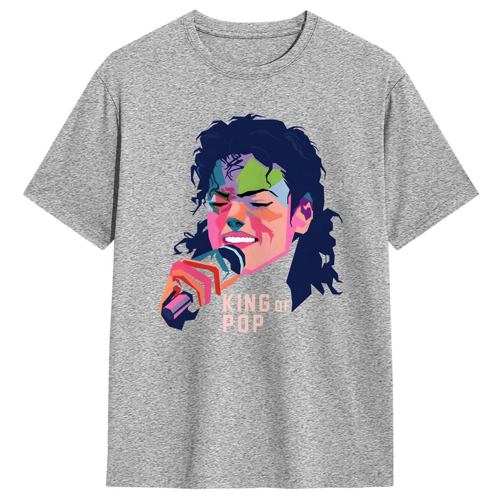 Pop Art Poster of MMichael JJackson TShirt Summer 100 Cotton TShirts For Unisexs Casual Tshirt ShortSleeve Y2K Basic Top Tees