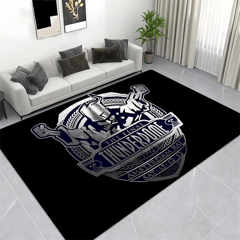 Stylish Cartoon Fighter Inspired Carpet, Red & Black Action Floor Rug 40x60cm( 15x23in )