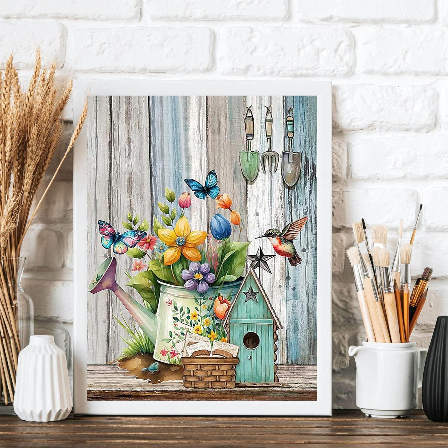 

5D DIY Алмазная картина насадка для душа Набор для вышивки крестом Мозаика Алмазная вышивка Полный круглый/квадратный дрель Украшение дома Round 30x40cm