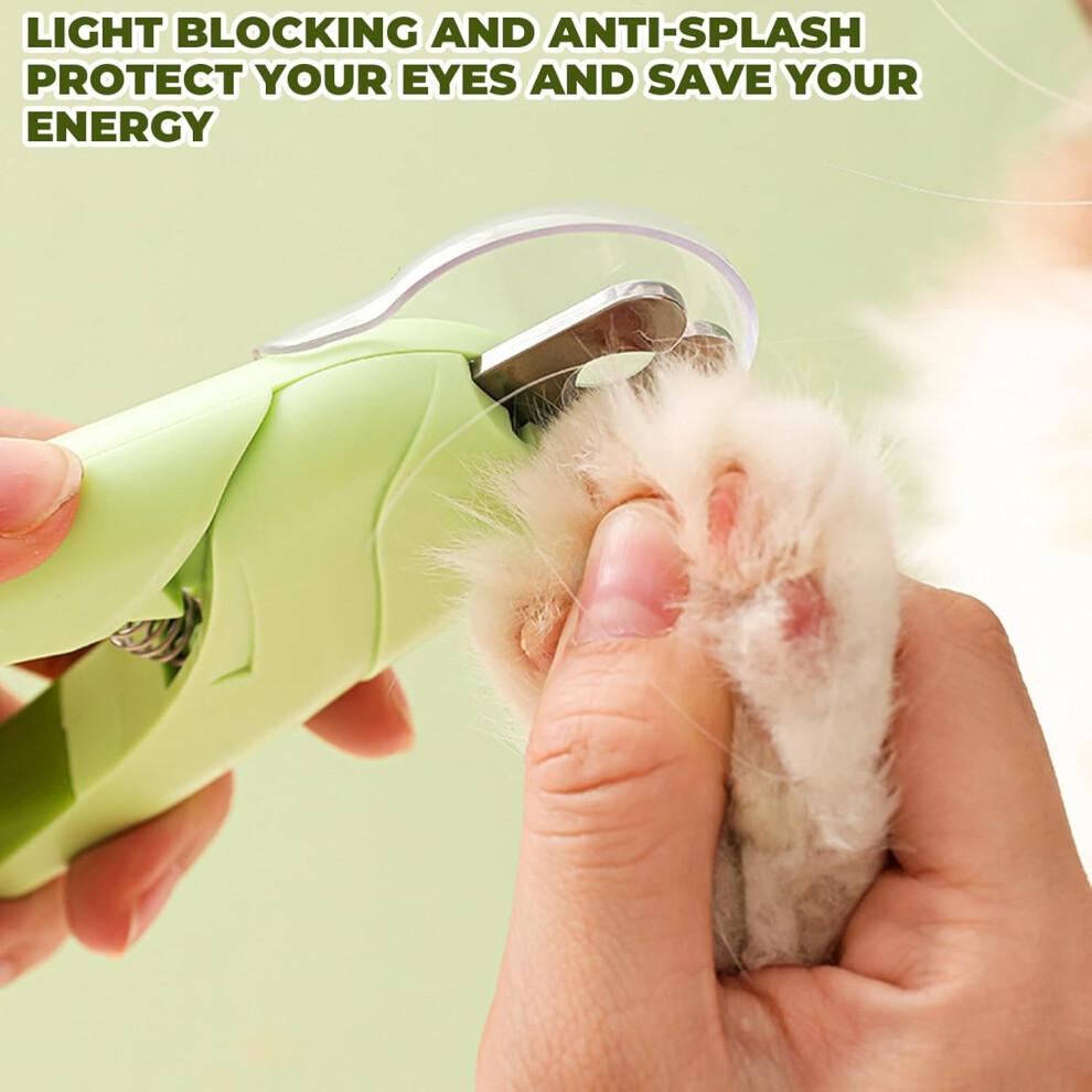 Nail Clippers with LED Light for Dogs and Cats, 2 In 1 Claw Cutter with Nail File, Splash Resistant for Rabbits