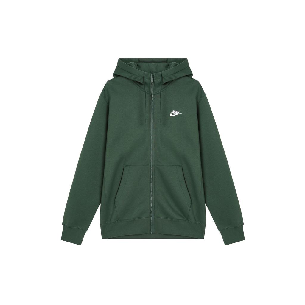 Nike Sportswear Club Fleece Comfortable Zippered Hooded Jacket Men Jackets Fir-Green BV2646-323