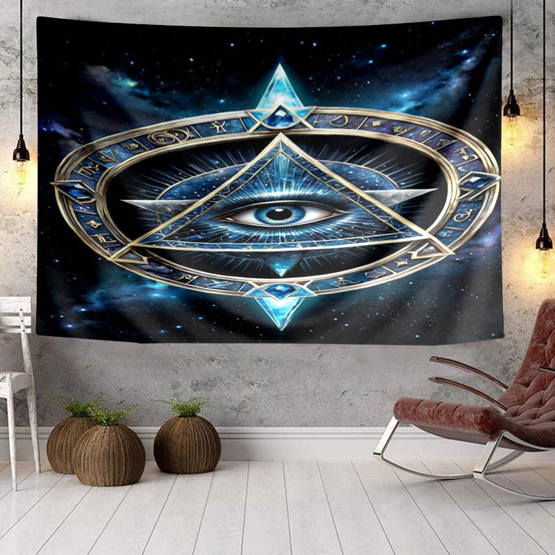 Eye Of Providence In Space Tapestry Room Decoration Wall Hanging for Living Room Bedroom, Dormitory, Birthday and Christmas Gifts