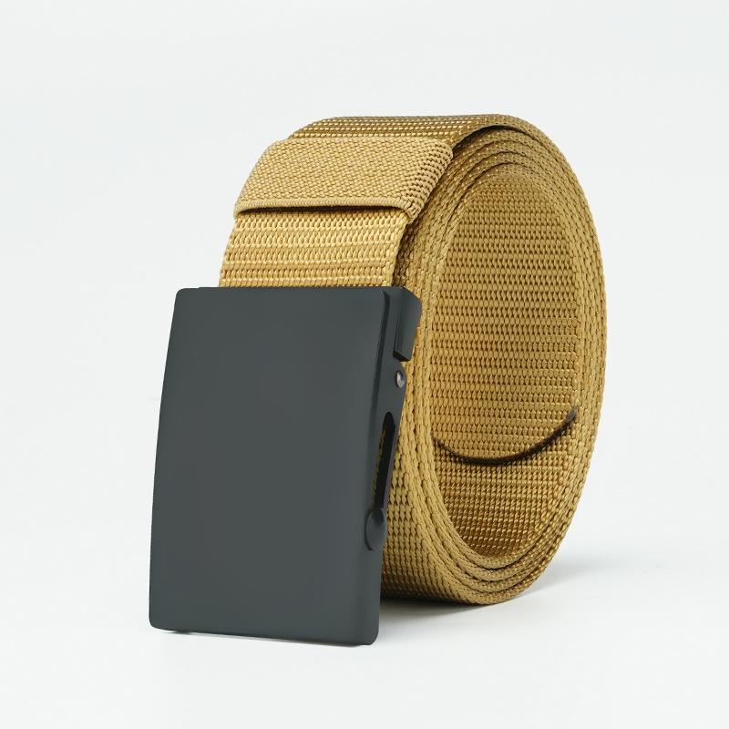 Men's Belt, Wearing Toothless Automatic Buckle Nylon Belt, Men's Canvas Outdoor Casual Sports Trousers Belt
