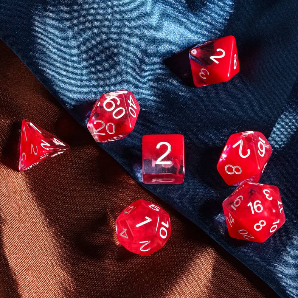 Cusdie Cool Magma DND Dice 7pcs Polyhedral Dice Set for Dungeons & Dragons Role Playing Board Games --Multiple Color Options