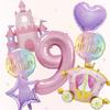 7PCS/set Princess Theme Castle Carriage Aluminum Film Balloons Children's Party Girl Birthday  Baby Showers Balloon Supplies