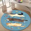 1PC Cats, Cute Office Round Area Rug, Indoor Mat Suitable ForOffice, Under Office Chairs Bedroom Living Room Home Decor, Room Deco G068